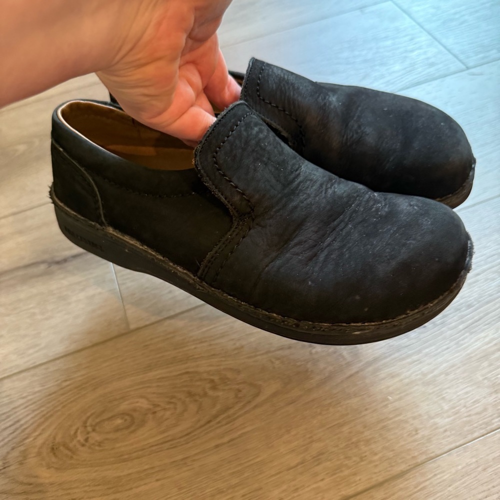 Birkenstock Black Leather Slip-On Shoes Size 7